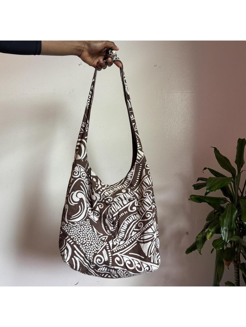 Y2K Boho Tribal Canvas Hobo Slouchy Shoulder Bag